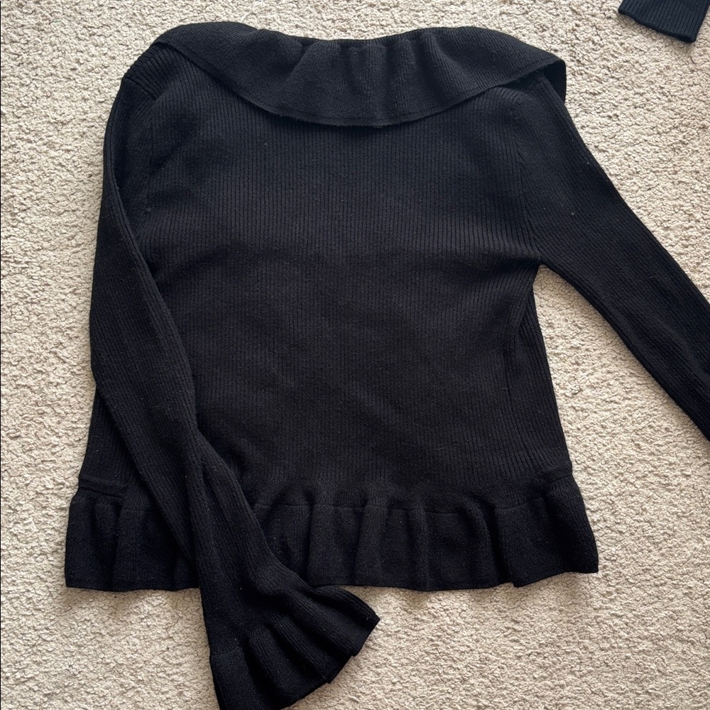 Black Ruffled Cardigan - Picture 5 of 5